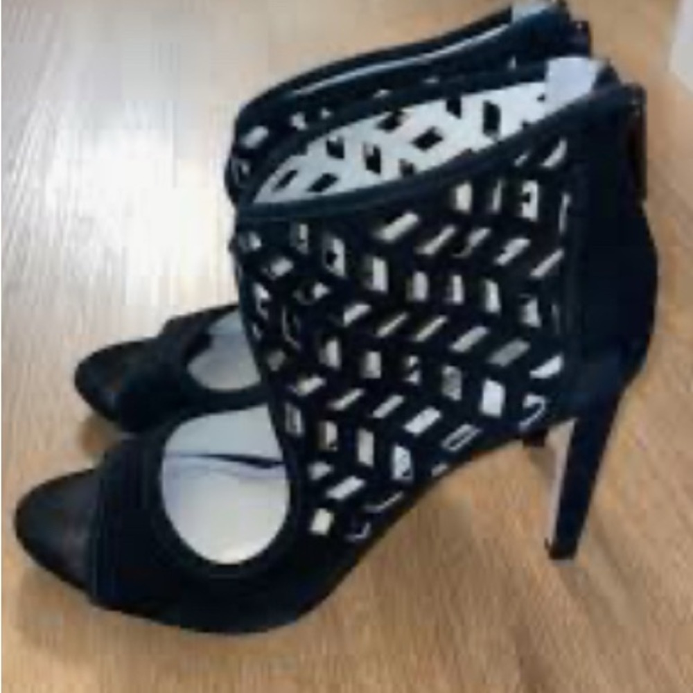 BCBGeneration Sexy Black open toe heels Size 7M/37